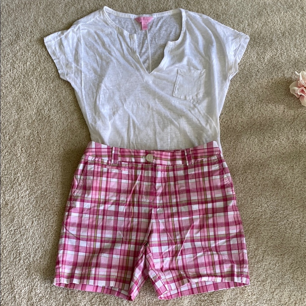 Jones New York Pink and White Bermuda Shorts, 4P - Picture 8 of 8